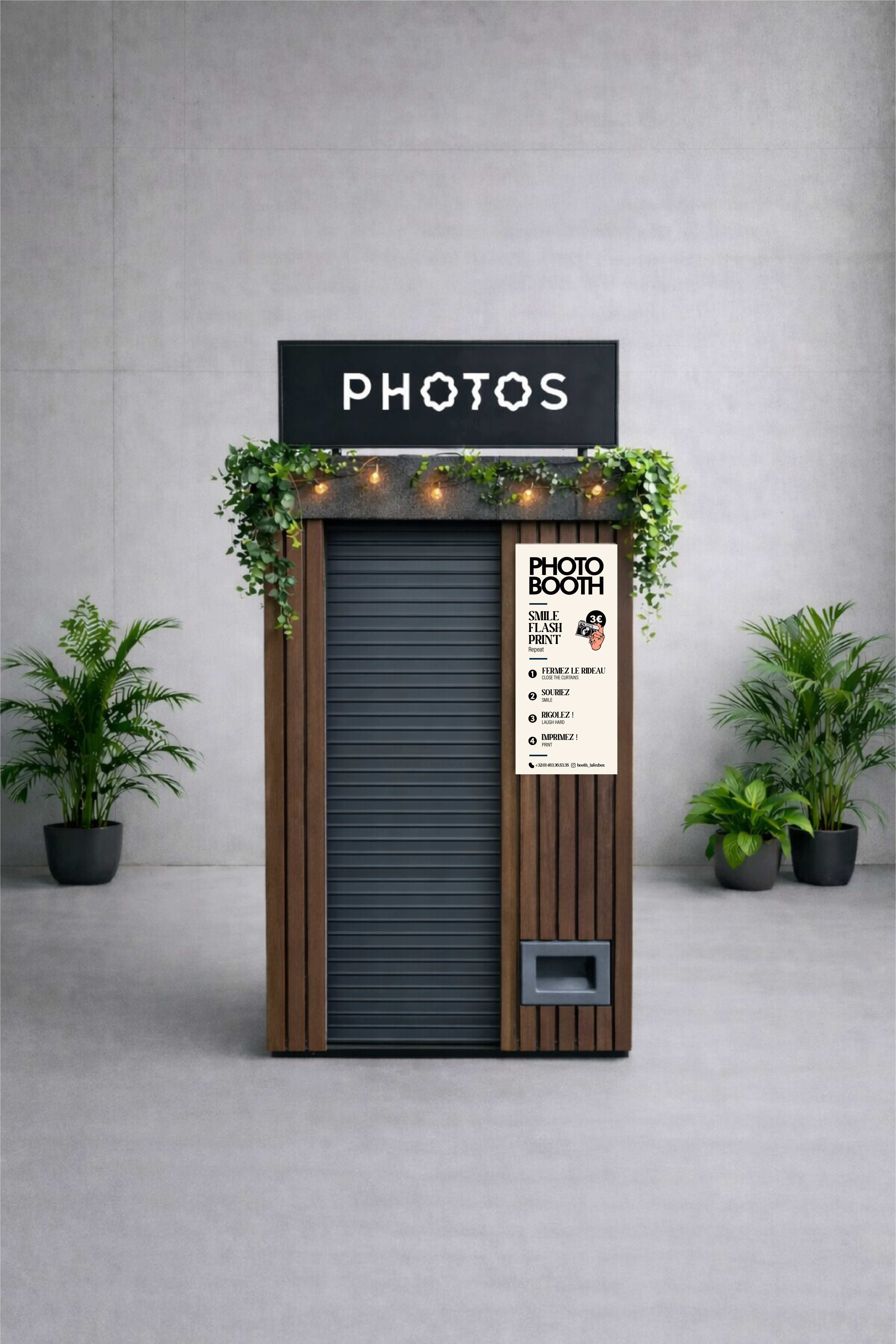 Cabine photo fermée pour gares et aéroports