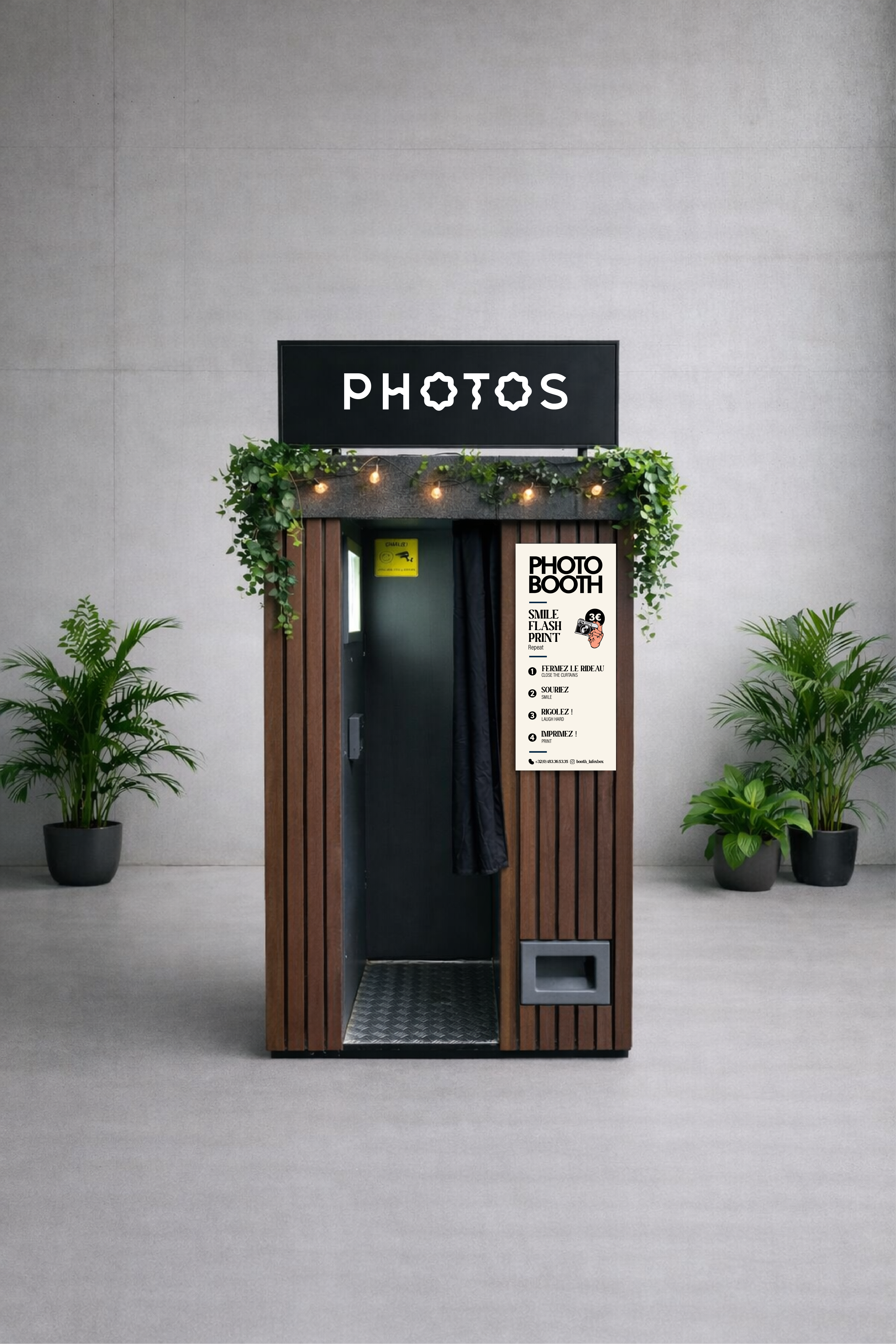 Cabine photo compacte pour bars et brasseries