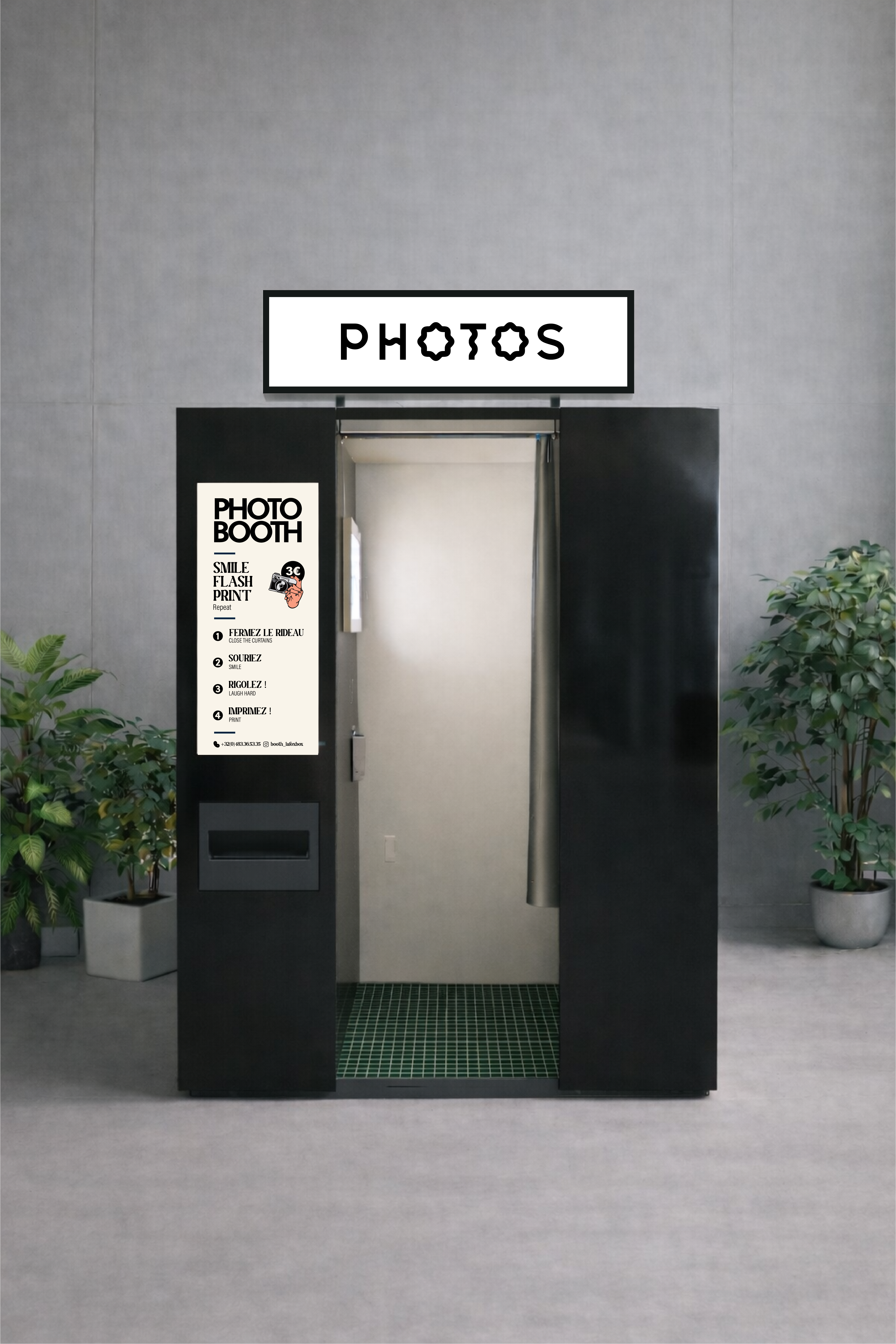 Grande cabine photo noire pour hôtels de luxe