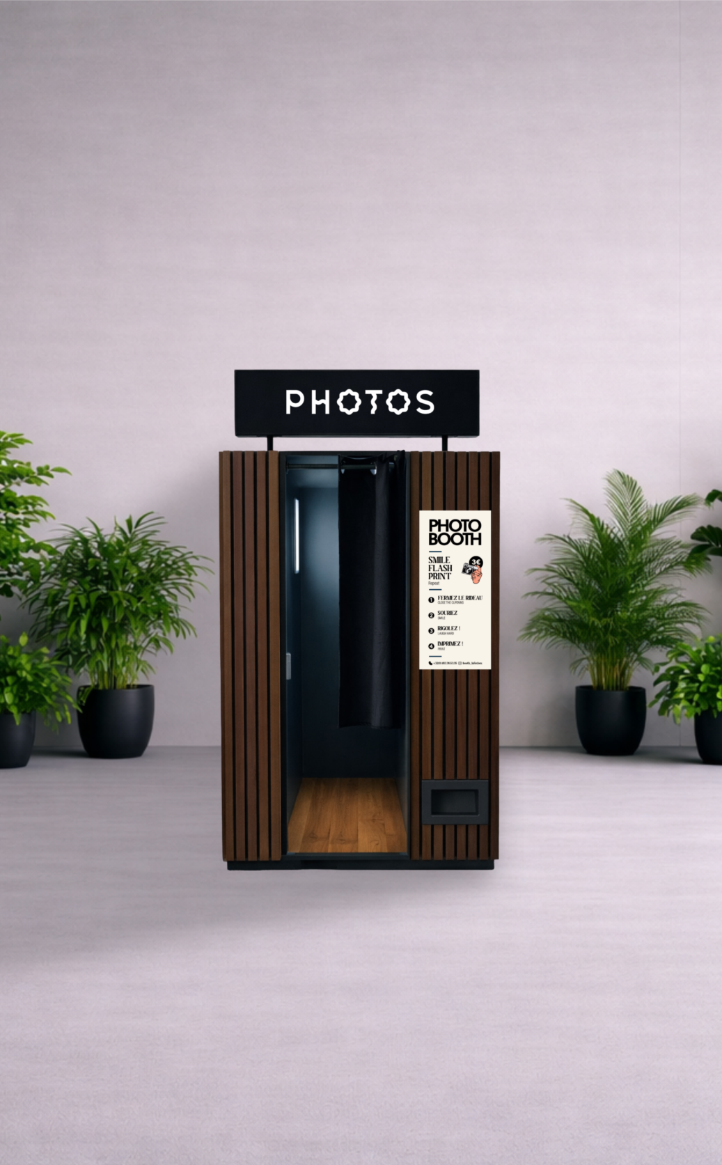 Cabine photo intérieur pour halls et réceptions